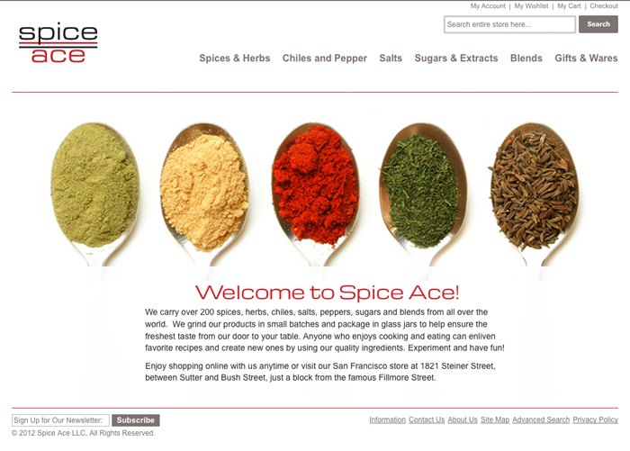 spiceace.com screenshot