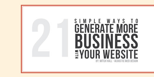 Bebas Neue Font Example - 21 Simple Ways to Genereate More Business With your Website Cover