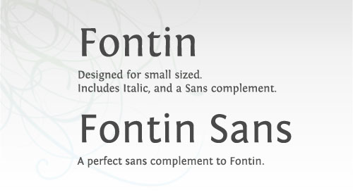 Fontin and Fontin Sans Font Example