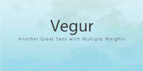 Vegur in Use Font Example