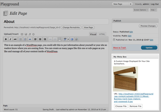 Wordpress Edit Post Screen Showing Custom Meta Box